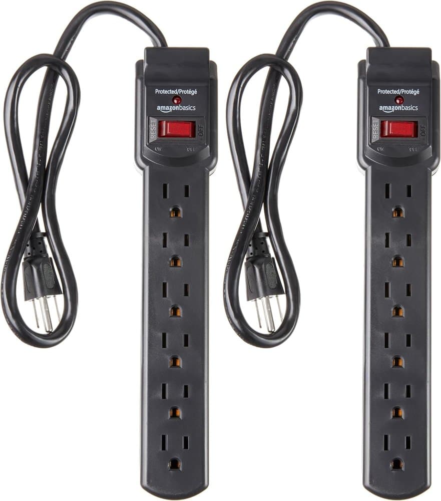 Amazon Basics 6-Outlet Surge Protector Power Strip with 200J product photo