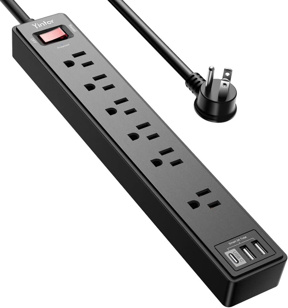 Yintar 6Ft Surge Protector Power Strip with 6 Outlets & 3 USB product photo