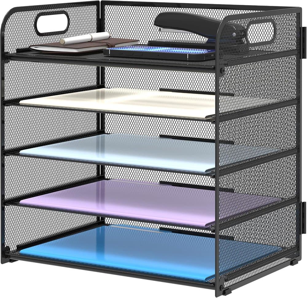 Supeasy 5 Trays Paper Organizer Letter Tray with Handle-Mesh product photo