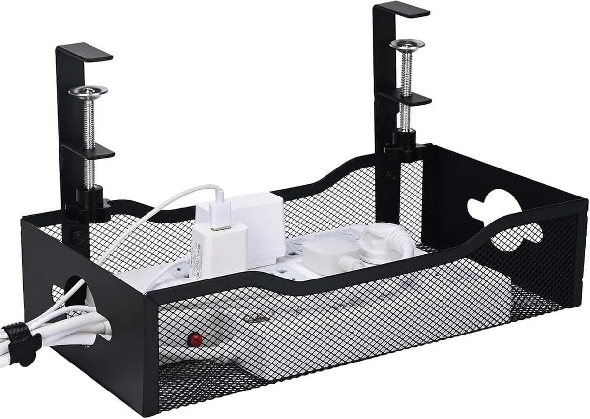Large under-desk metal cable management tray product photo