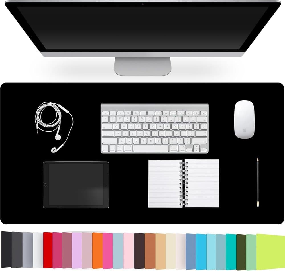 CADONO Leather Desk Pad Protector,Non-Slip Desk Pad(Black product photo