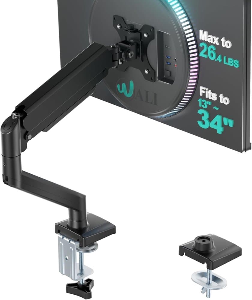 WALI Adjustable Single Monitor Arm for 13-34 inch Screens product photo