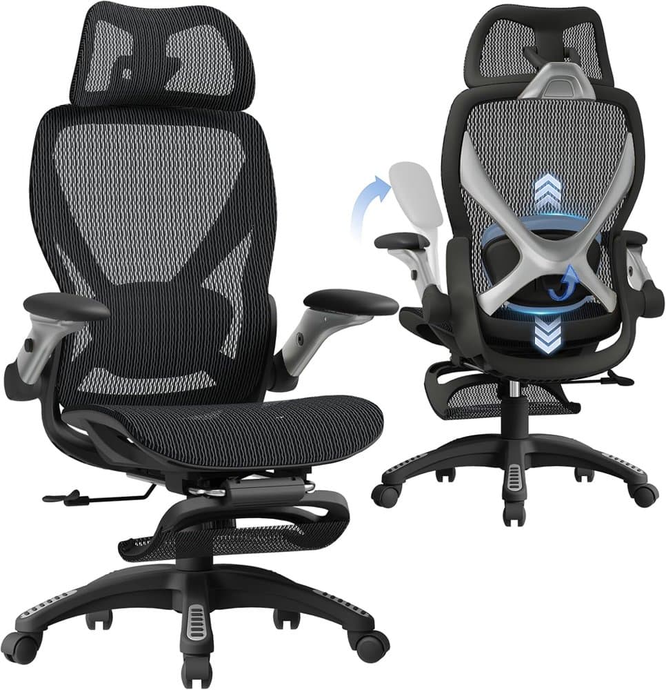 ELABEST X100 Ergonomic Mesh Office Chair with Footrest product photo