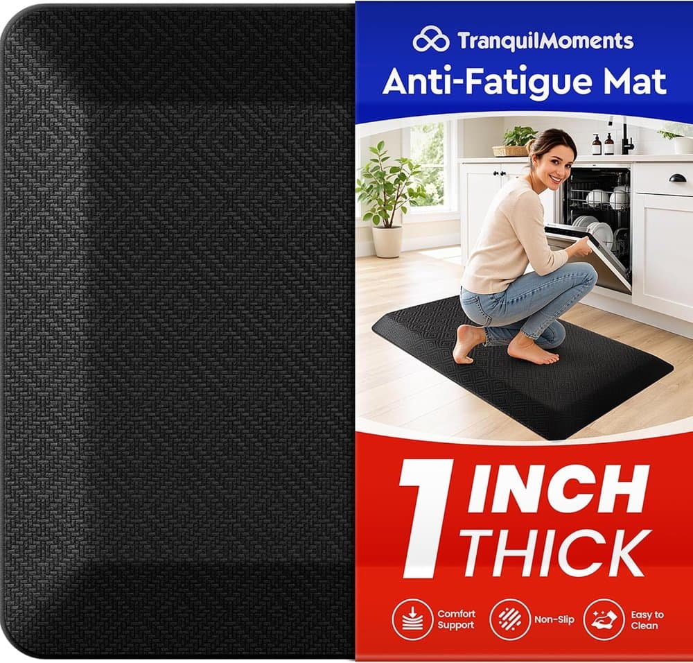 TranquilMoments 1" Extra Thick Anti Fatigue Kitchen Mats for Floor Standing product photo